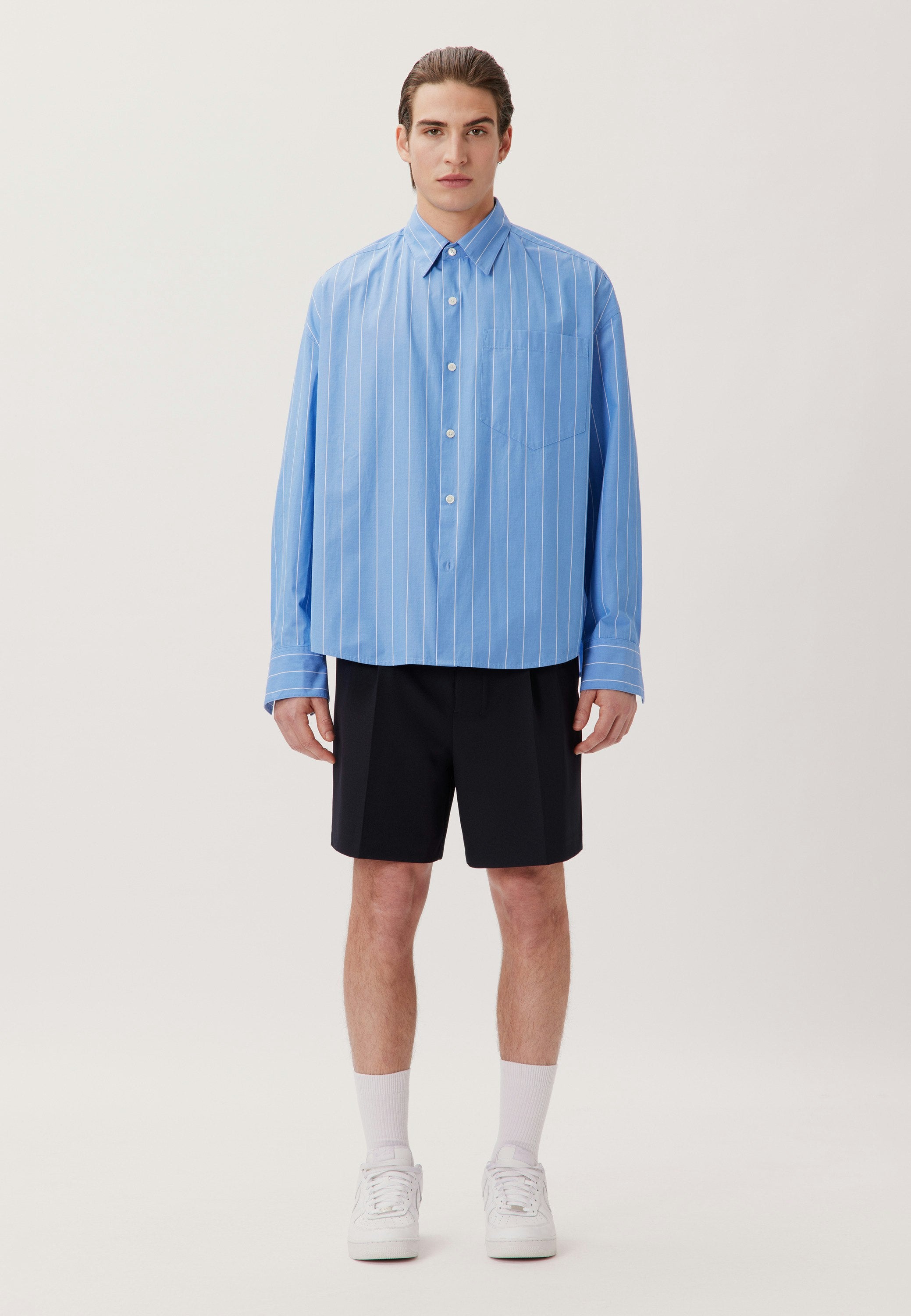 Studio Oversized Shirt Mittelblau