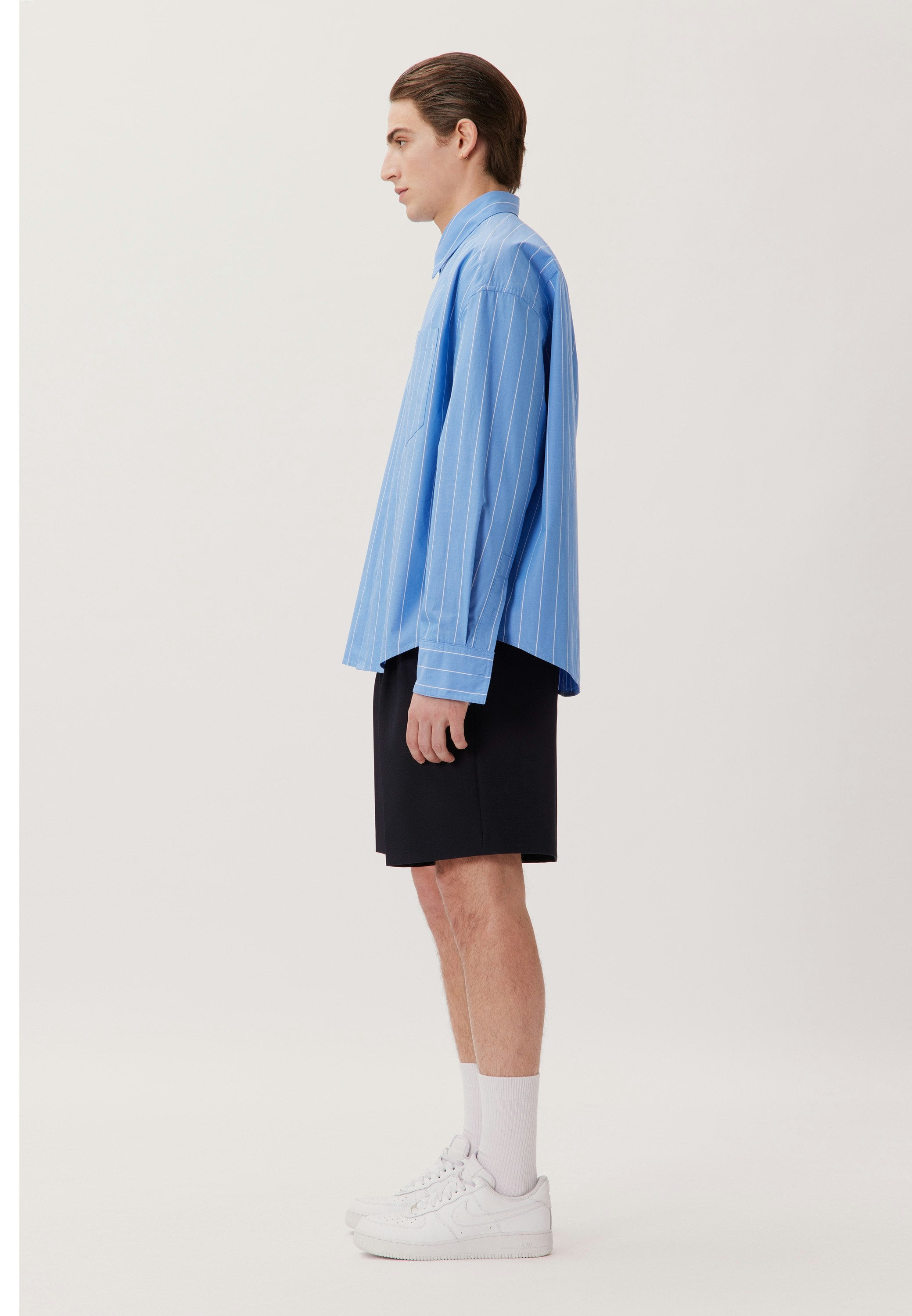 Studio Oversized Shirt Mittelblau