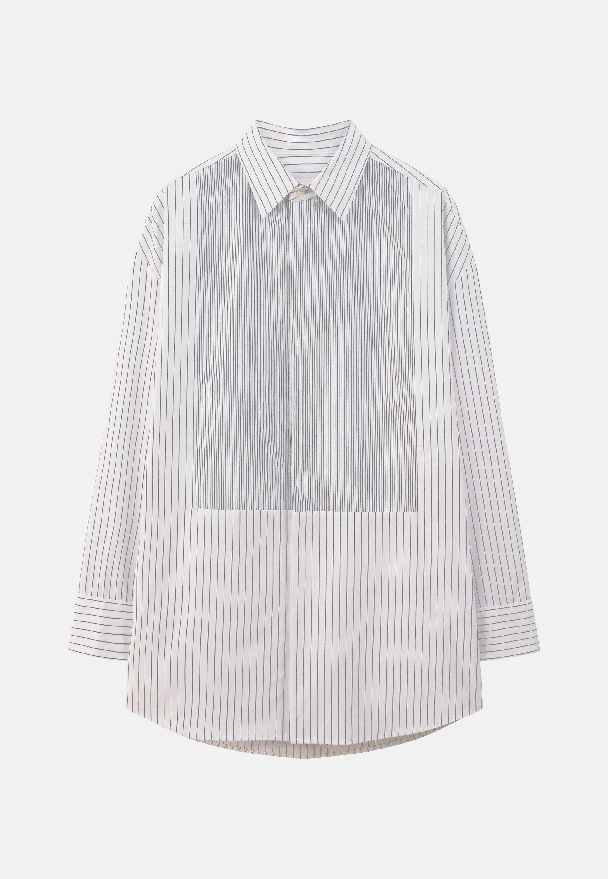 Studio Plastron Shirt Dunkelblau