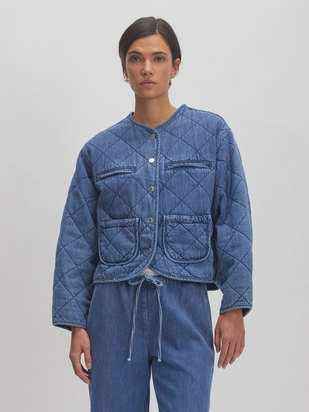 Margo Denim Padded Jacket Mid Blue