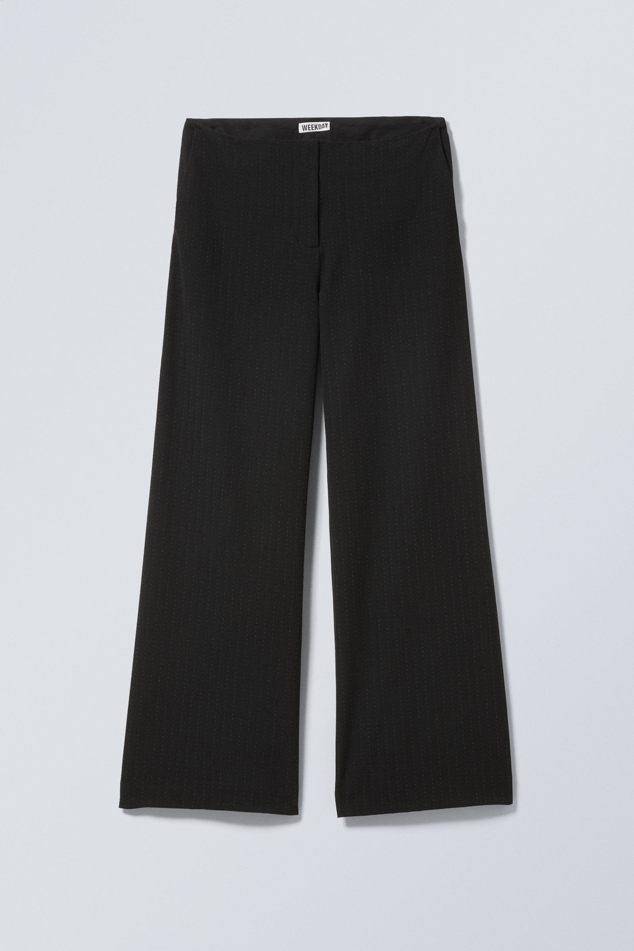 Cut Off Waistband Trousers Black Pins