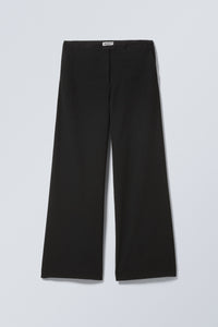 Cut Off Waistband Trousers Black Pins