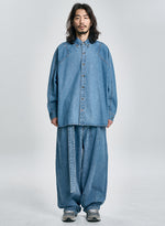 Lade das Bild in den Galerie-Viewer, Asymmetric Washed Denim Sky Blue
