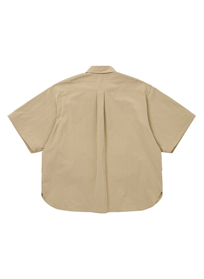 Layered Vest Nylon Shirt Beige