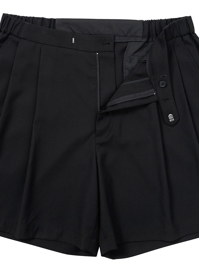 Wool Blend Shorts Black