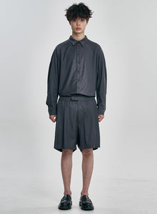 Wool Blend Shorts Charcoal