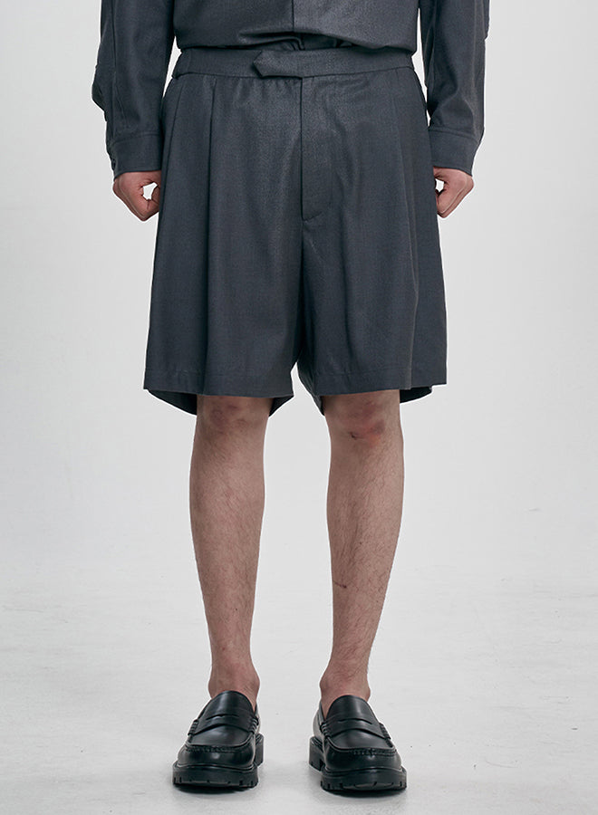 Wool Blend Shorts Charcoal