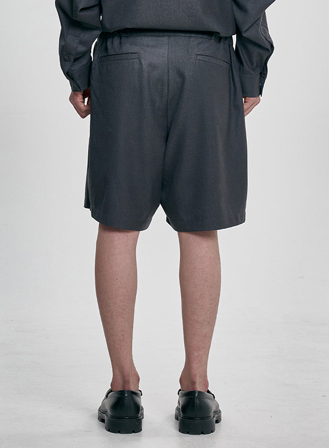 Wool Blend Shorts Charcoal