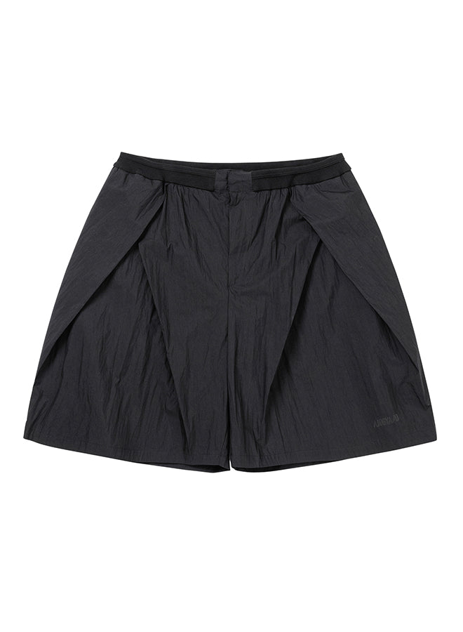 Tulip Nylon Wide Shorts Black