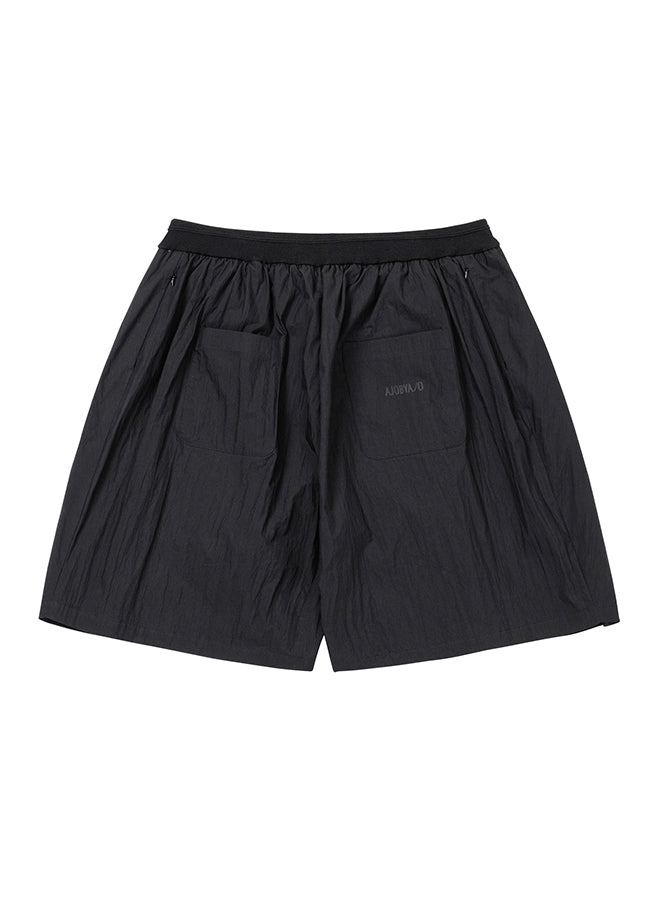 Tulip Nylon Wide Shorts Black