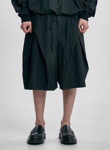 Tulip Nylon Wide Shorts Black