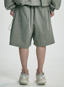 Tulip Nylon Wide Shorts Light Khaki