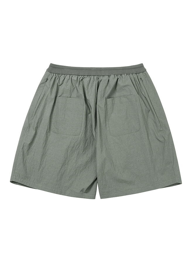 Tulip Nylon Wide Shorts Light Khaki