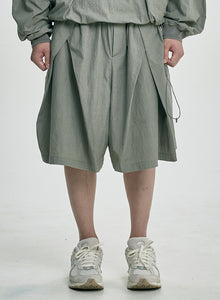 Tulip Nylon Wide Shorts Light Khaki