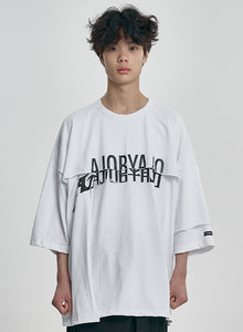 Tri Logo Mixed T-Shirt White