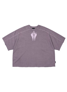 Cross Symbol Washed Raglan T-Shirt Pink