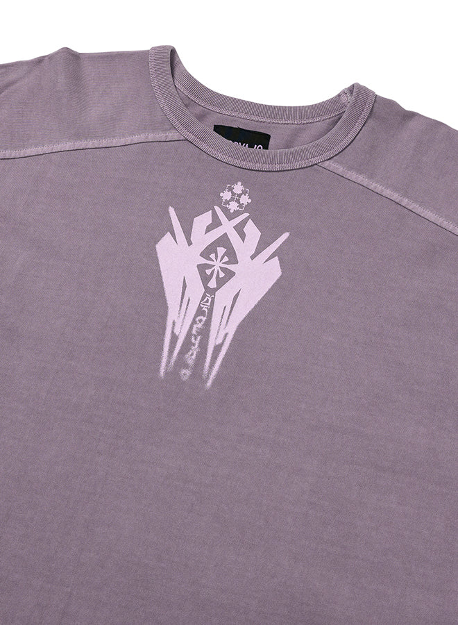 Cross Symbol Washed Raglan T-Shirt Pink