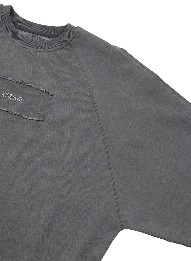 Raw Edge Batwing Sweat Charcoal