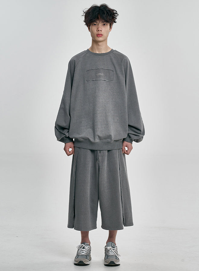 Raw Edge Batwing Sweat Charcoal