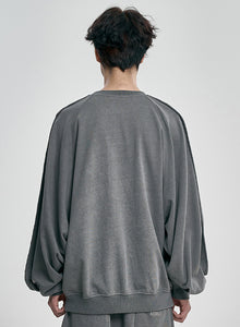 Raw Edge Batwing Sweat Charcoal