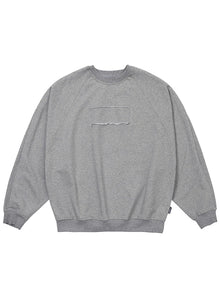 Raw Edge Batwing Sweat Grey Melange