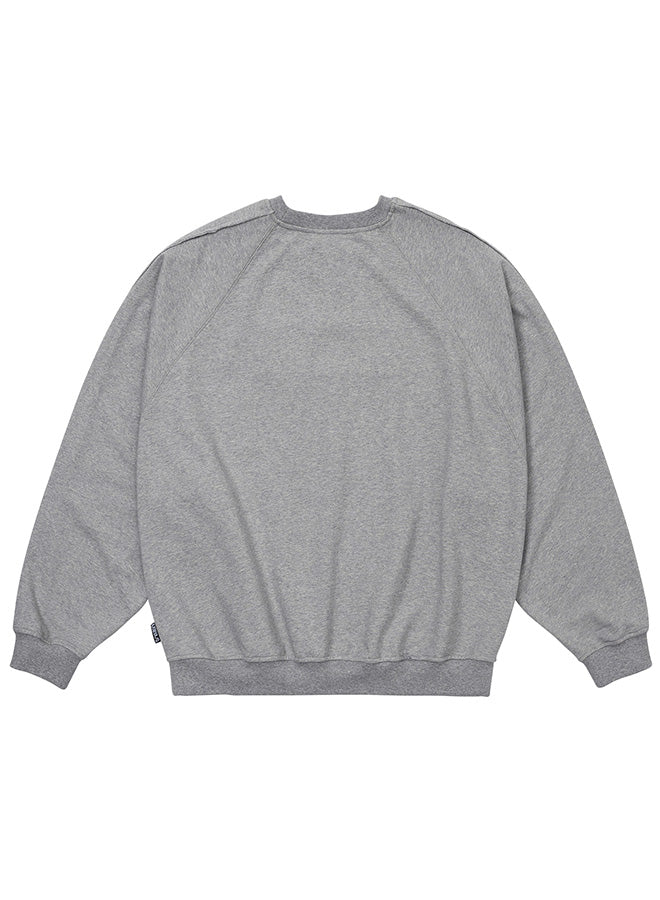 Raw Edge Batwing Sweat Grey Melange