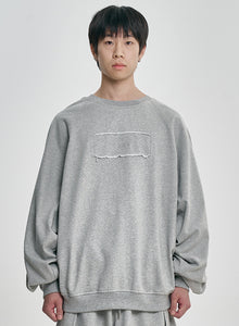 Raw Edge Batwing Sweat Grey Melange