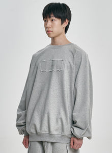 Raw Edge Batwing Sweat Grey Melange