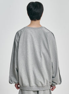 Raw Edge Batwing Sweat Grey Melange