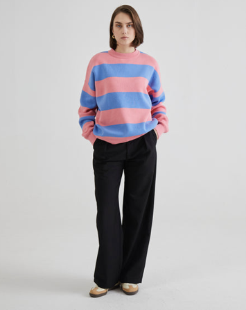 SC Striped Knit Sweater Bubblegum