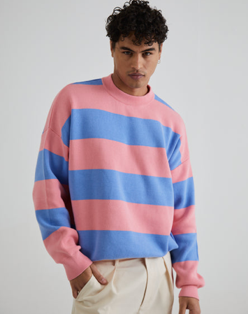 SC Striped Knit Sweater Bubblegum