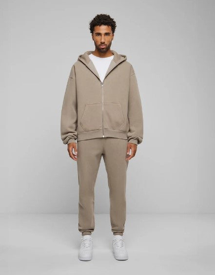 Oversized Zip Hoody Sand (stone washed)