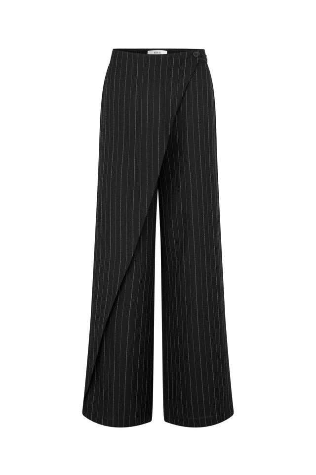 Entam Pants Black Pinstripe