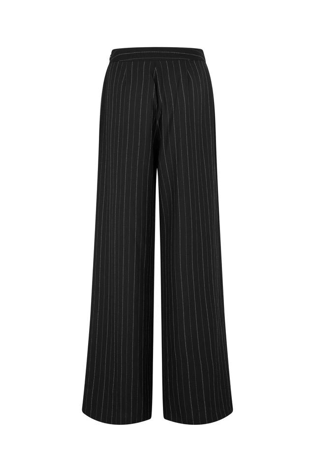 Entam Pants Black Pinstripe