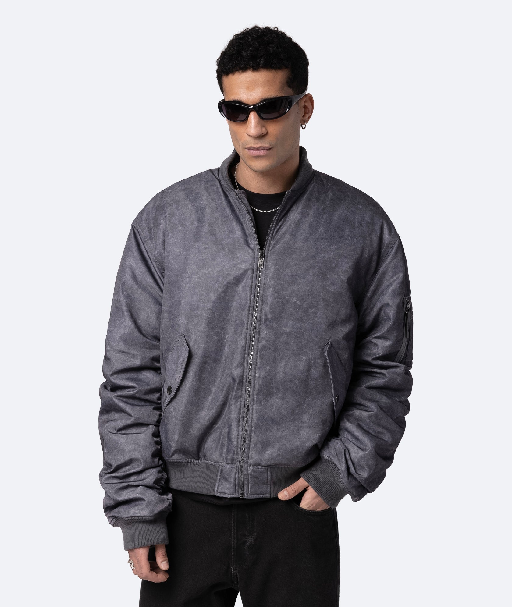 Winter Bomber Washed Black