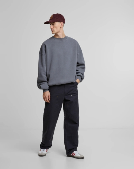 Oversized Crew Neck Grey Stone