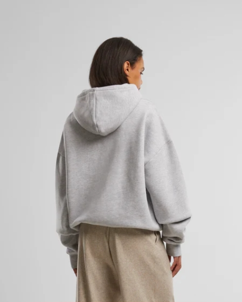 Oversized Zip Hoody Grey Melange