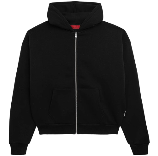 Oversized Zip Hoody Black