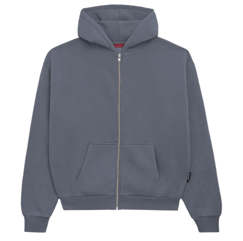 Oversized Zip Hoody Grey (stone washed)