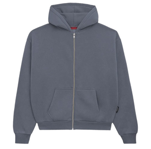 Oversized Zip Hoody Grey (stone washed)