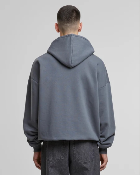 Oversized Zip Hoody Grey (stone washed)