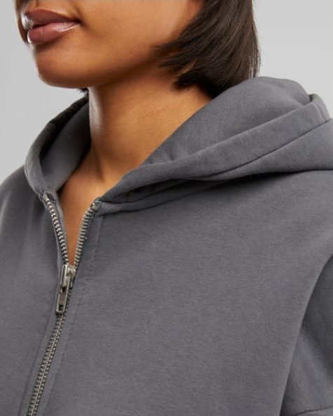 Oversized Zip Hoody Grey (stone washed)