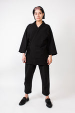 Lade das Bild in den Galerie-Viewer, Black Sweat Kimono
