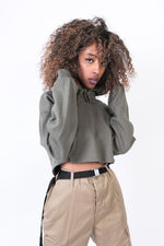 Lade das Bild in den Galerie-Viewer, Heavy Hoody Cropped Military Green
